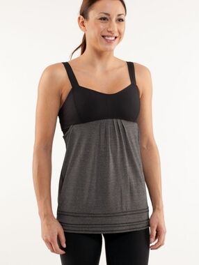 Lululemon Run: Back On Track Tank Heathered Black/Black Size 6